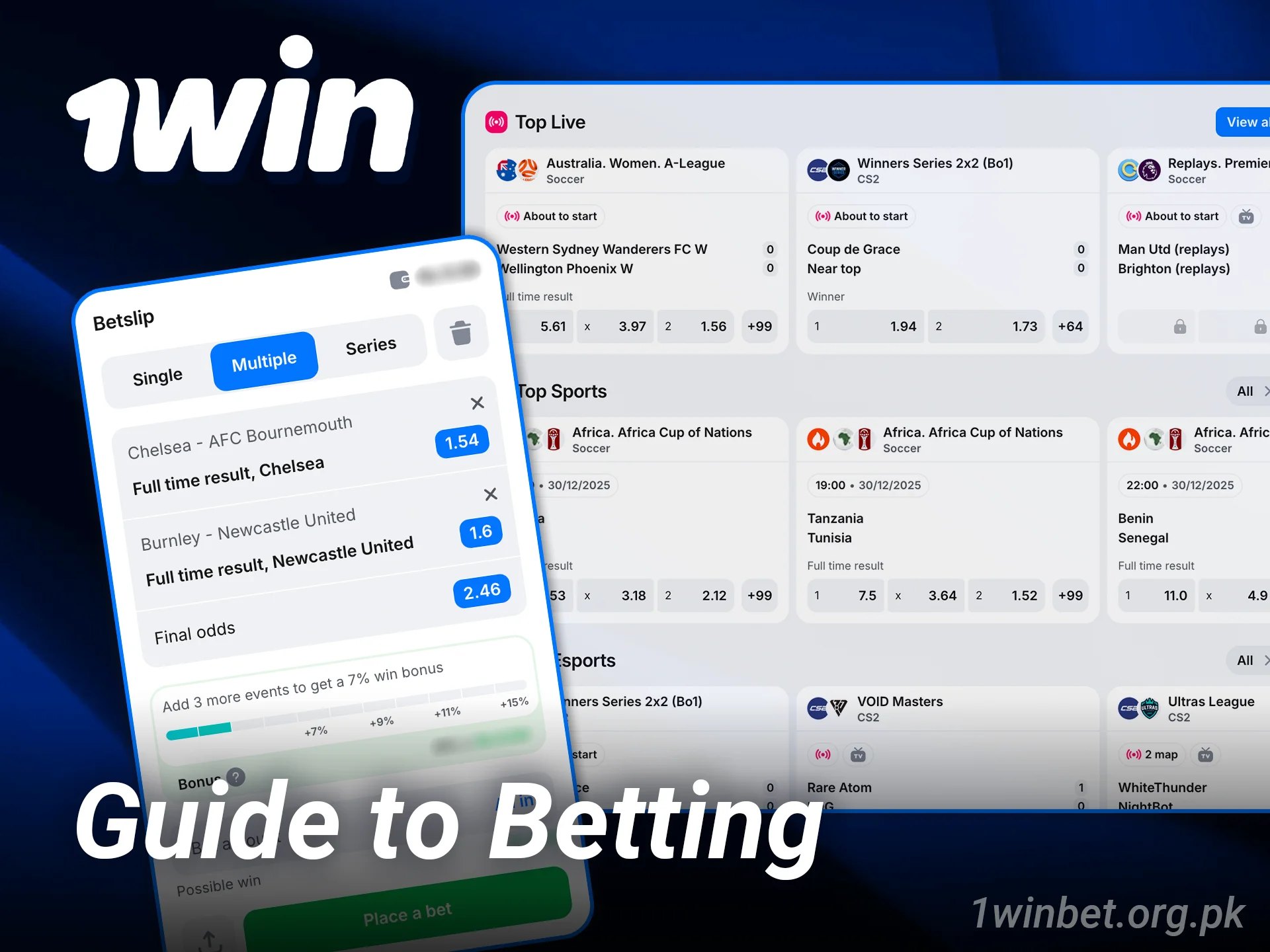 Follow simple steps to place your bets online at 1win casino.