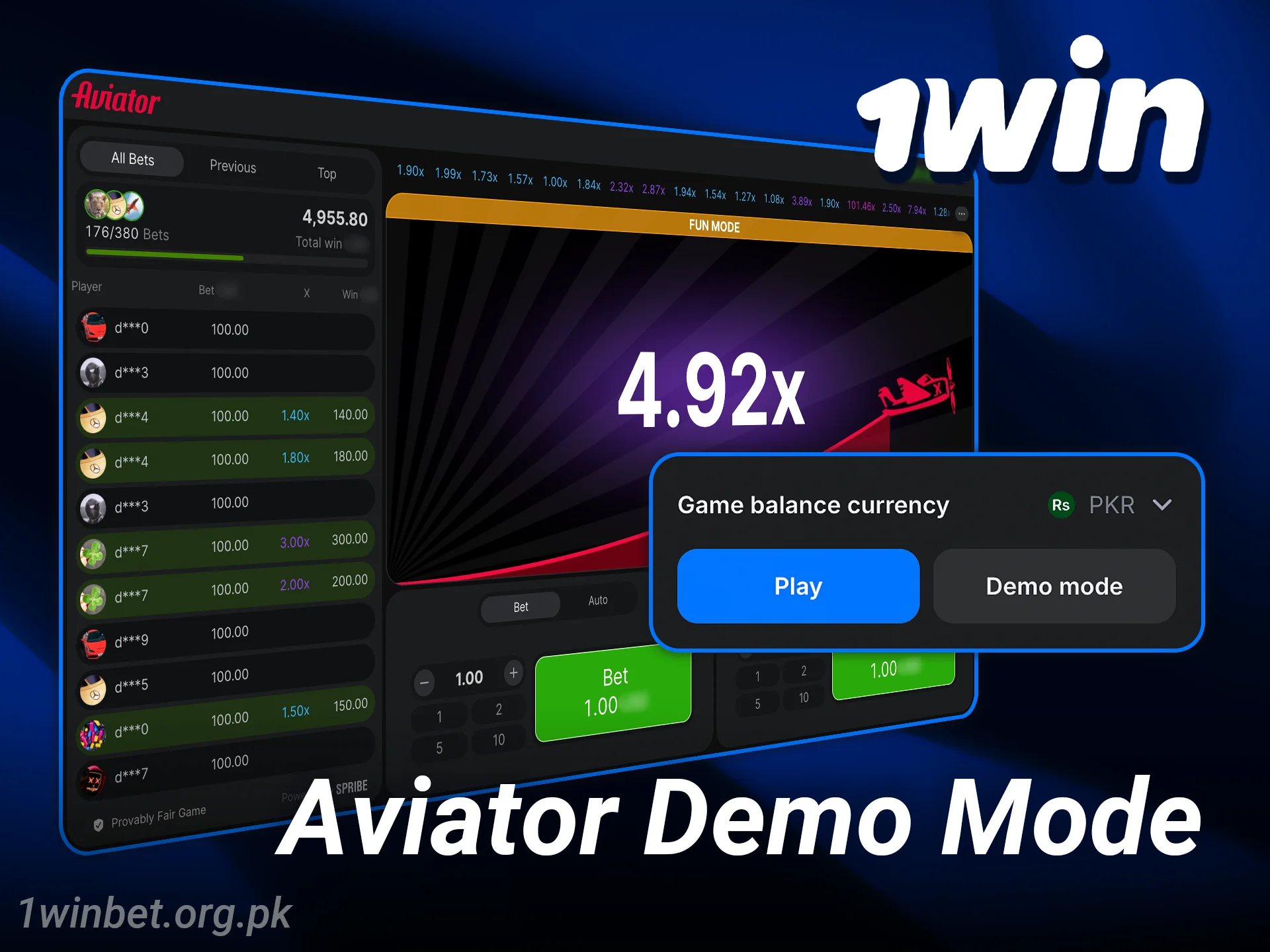 Practice your timing by using the Aviator demo mode at 1win for free.